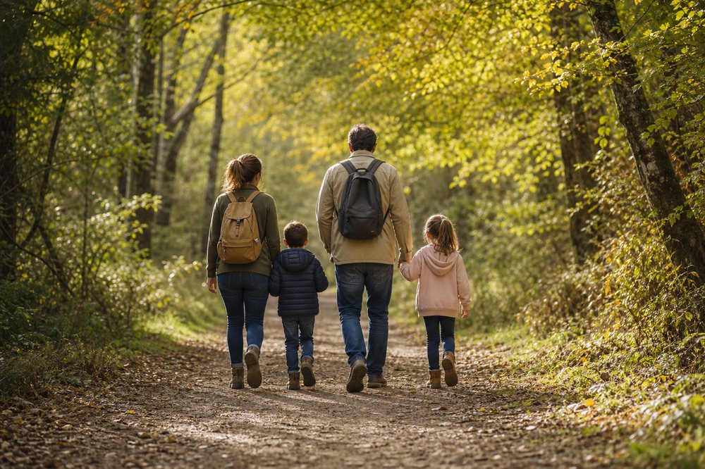 Familia en una escapada por El Bierzo